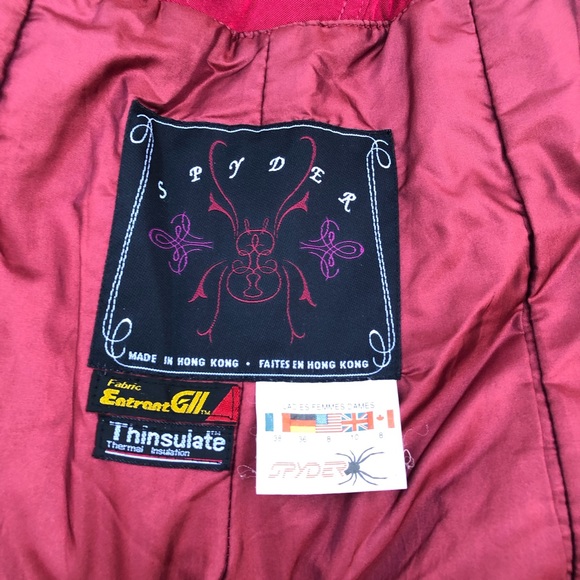 SPIDER KID Thinsulate Insulated Snow Pants Ski utility cargo Suspenders Burgundy - Picture 10 of 11